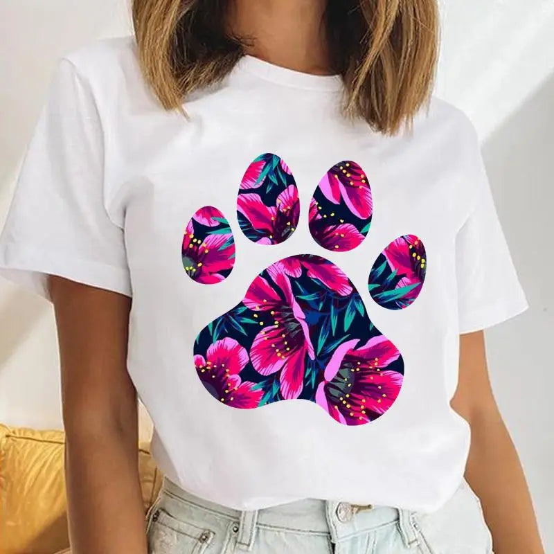 Youzhao Women's Cartoon Print Casual O-Neck T-shirt – Summer Top
