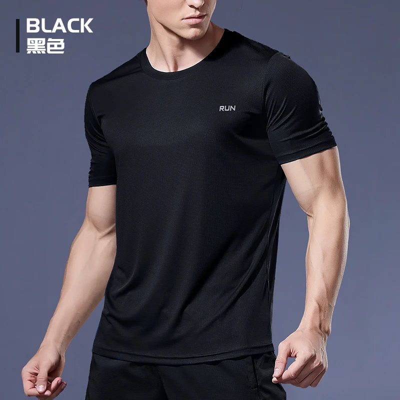 Men’s Quick-Dry Reflective Gym T-Shirt – Anti-Sweat Sportswear for Running, Basketball, Fitness