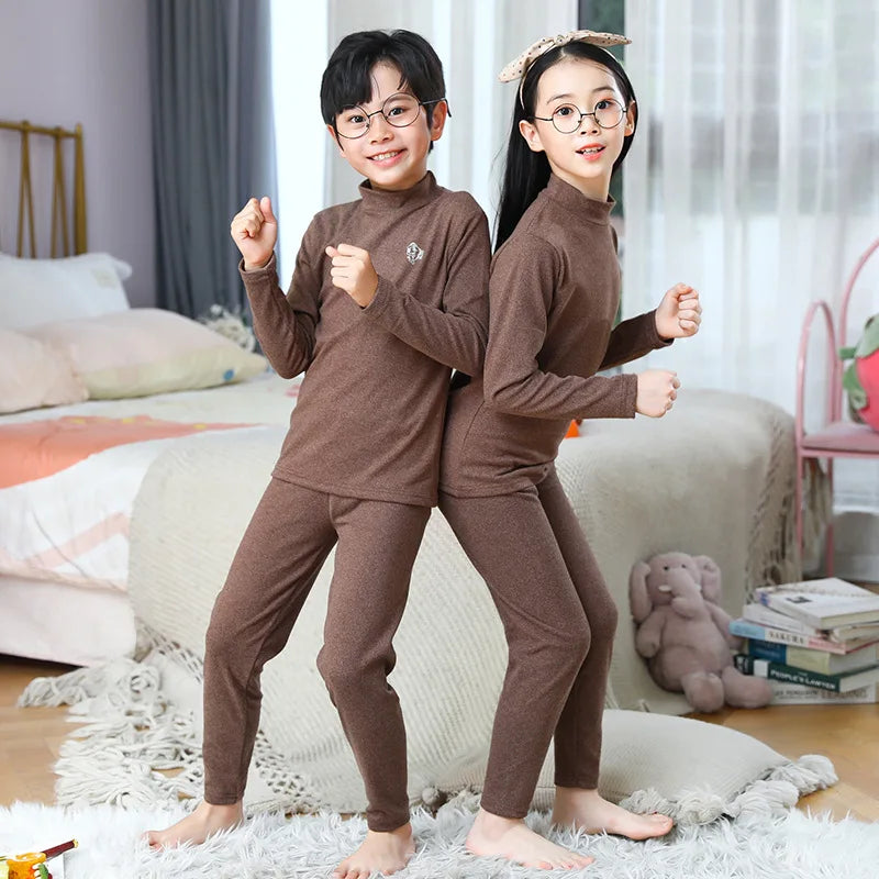 XJYIYUANLC Unisex Cartoon Print Homewear Set for Kids (Ages 7-13Y)