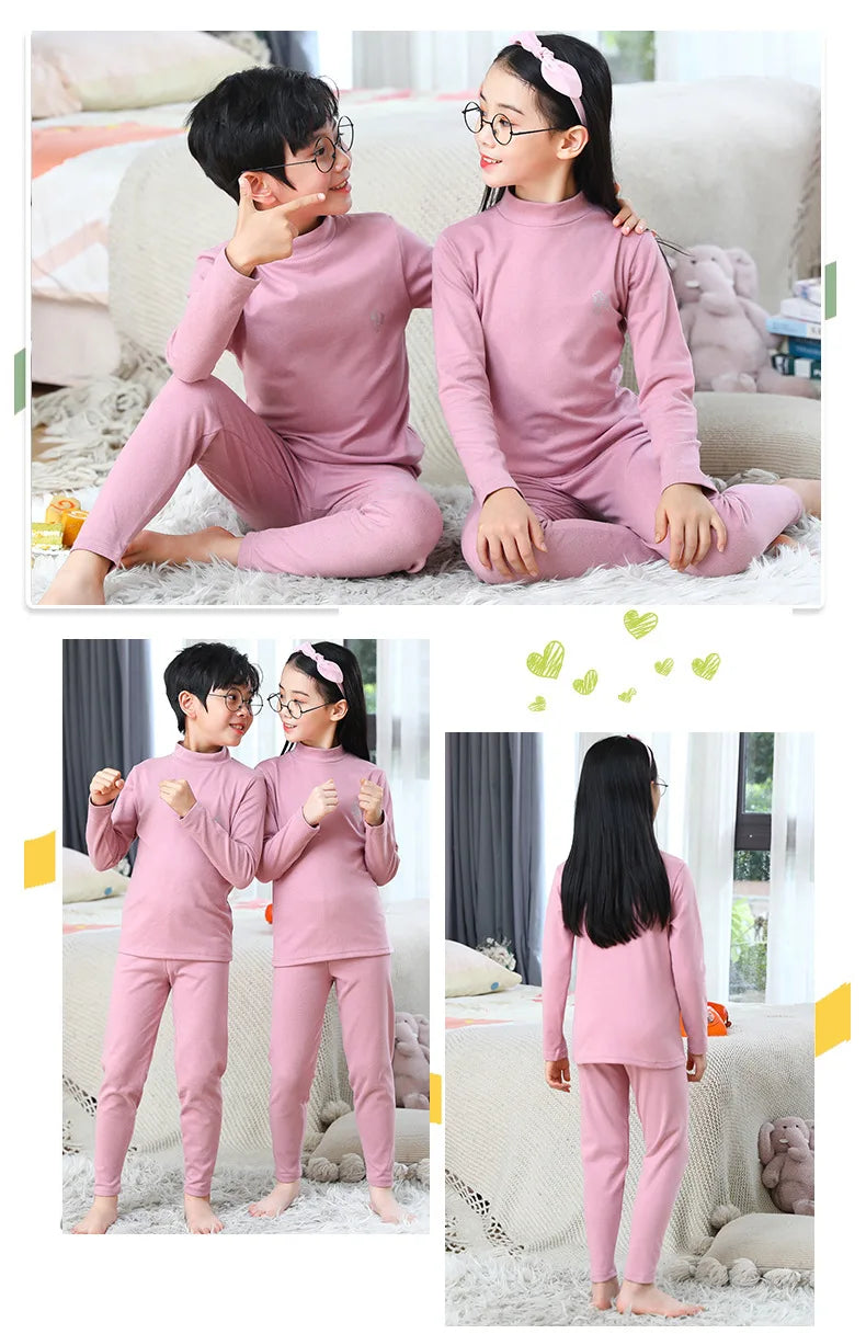 XJYIYUANLC Unisex Cartoon Print Homewear Set for Kids (Ages 7-13Y)
