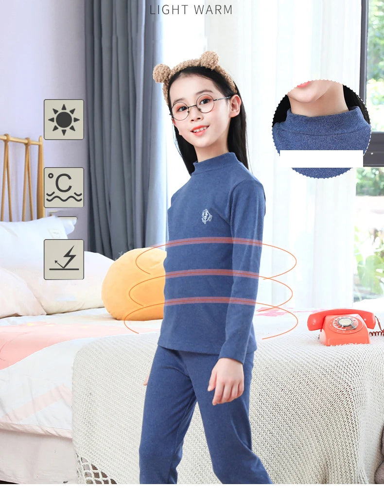 XJYIYUANLC Unisex Cartoon Print Homewear Set for Kids (Ages 7-13Y)