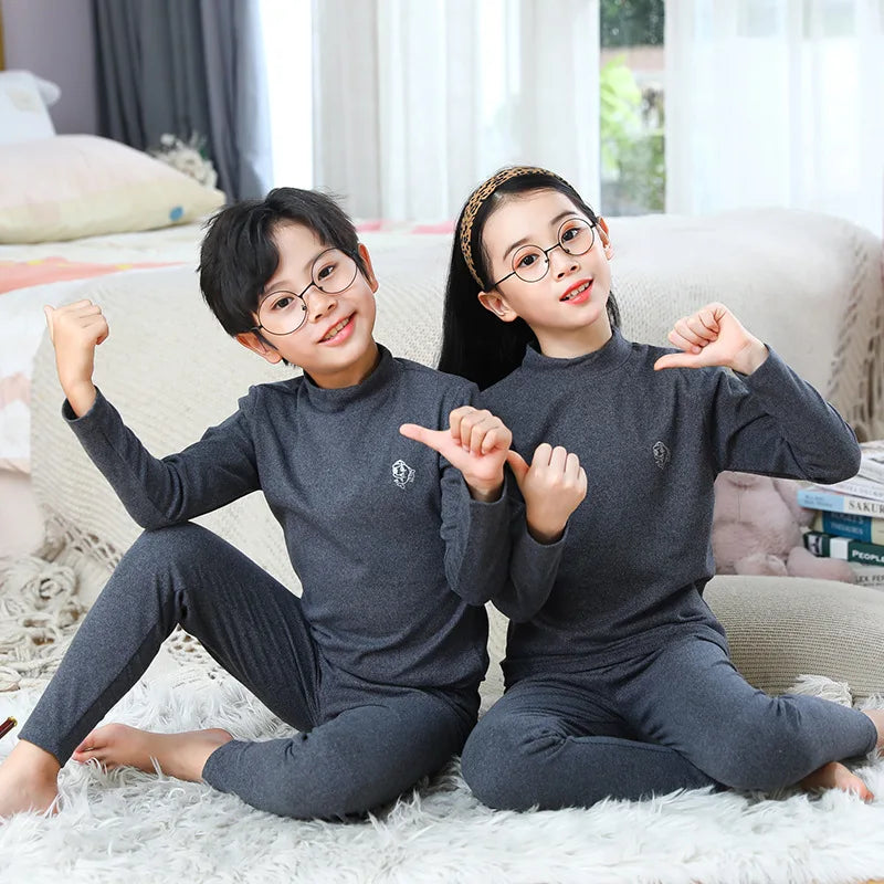 XJYIYUANLC Unisex Cartoon Print Homewear Set for Kids (Ages 7-13Y)