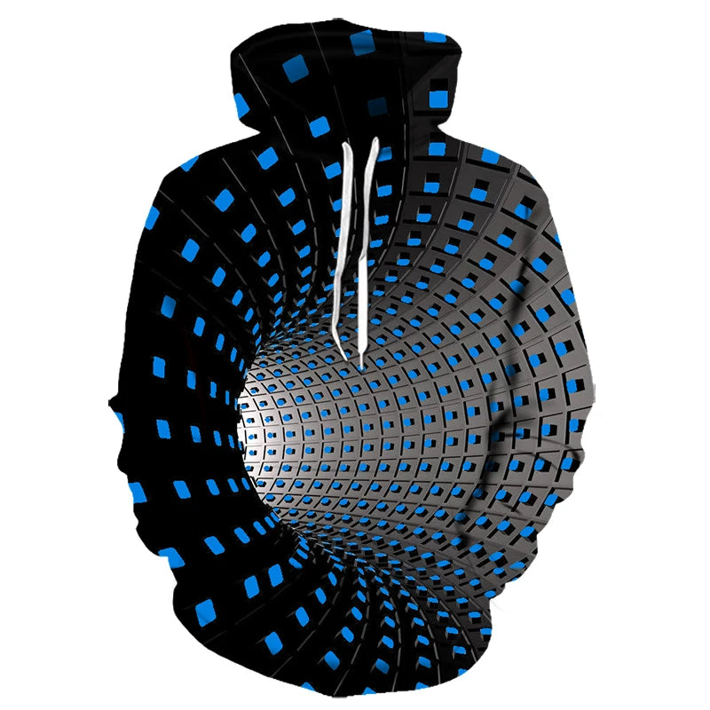 Title: Men's Casual Hooded Hoodie with Print Design by NoEnName_Null – Perfect for Spring and Autumn