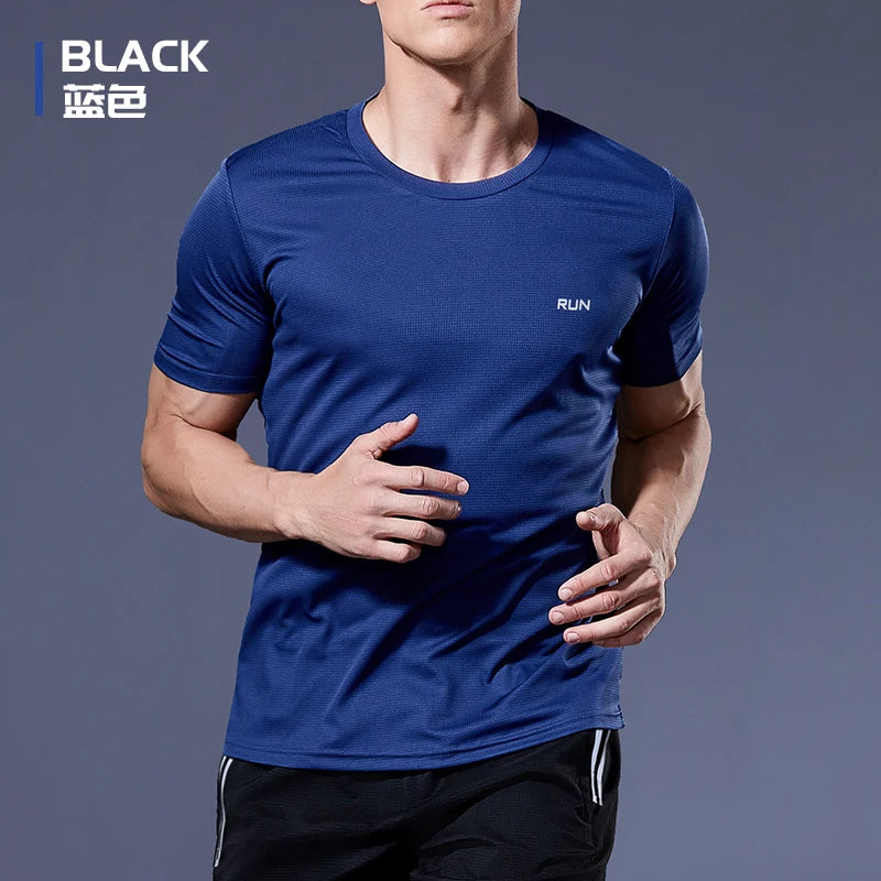Men’s Quick-Dry Reflective Gym T-Shirt – Anti-Sweat Sportswear for Running, Basketball, Fitness