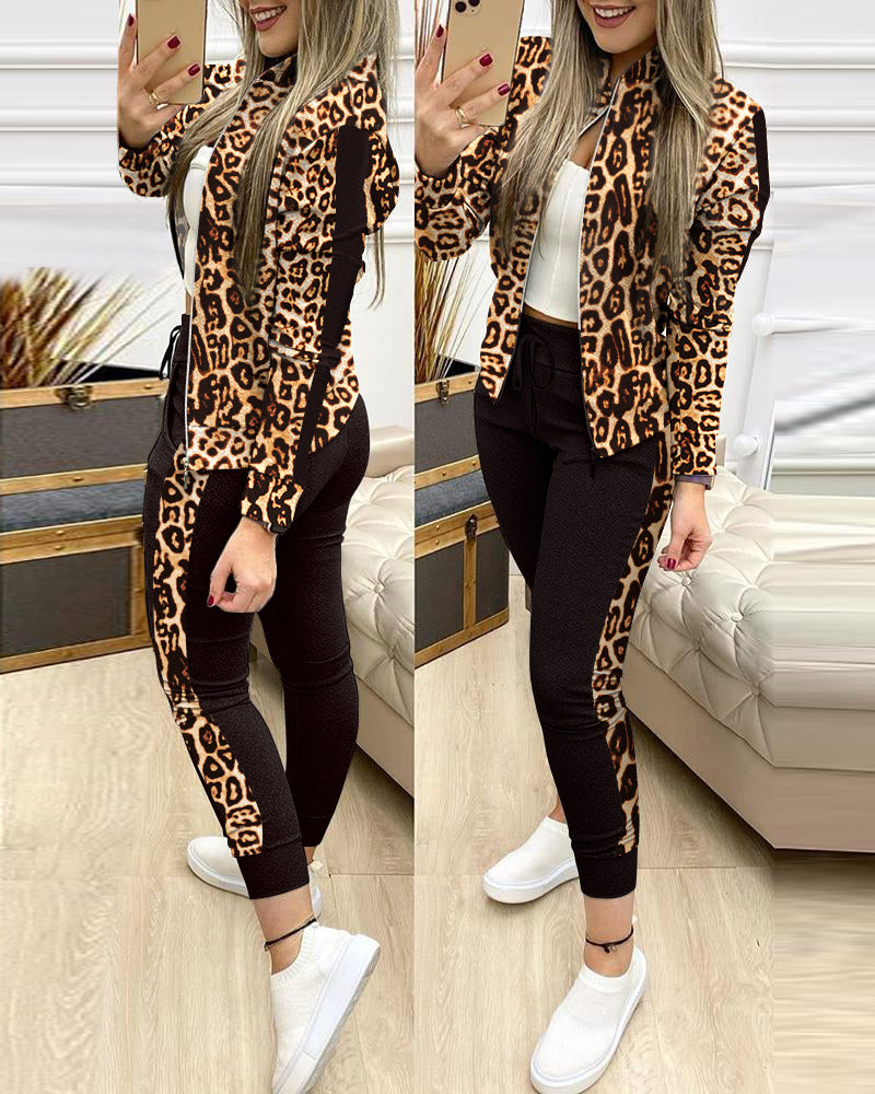FiLiFiTi Women's Streetwear Sequined Zippered Tracksuit Set – Autumn/Winter 2023