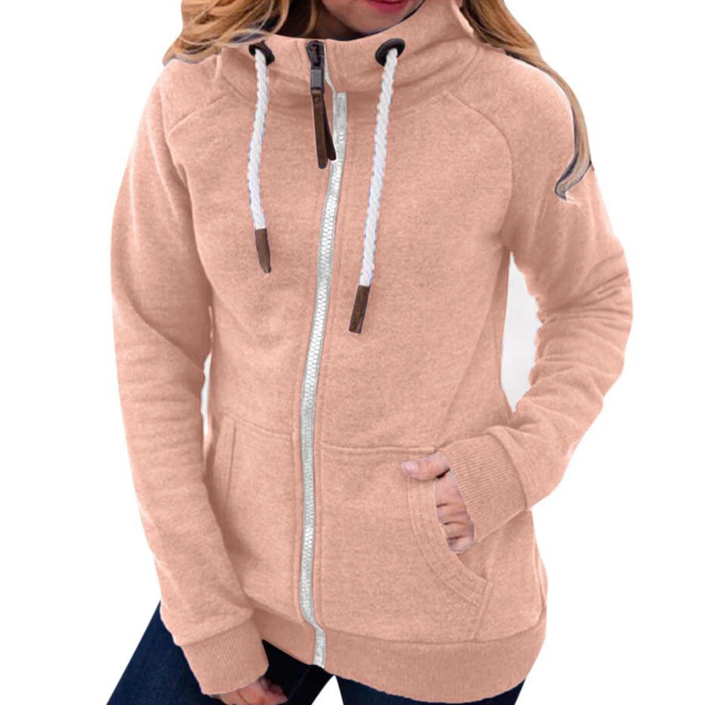 Women’s Casual Zip-Up Hooded Sweatshirt - Soft & Stylish