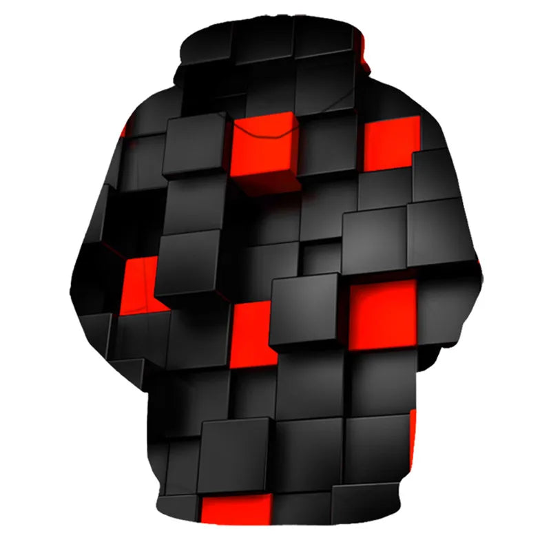 Men's Casual Hooded Hoodie with Print Design by NoEnName_Null – Perfect for Spring and Autumn