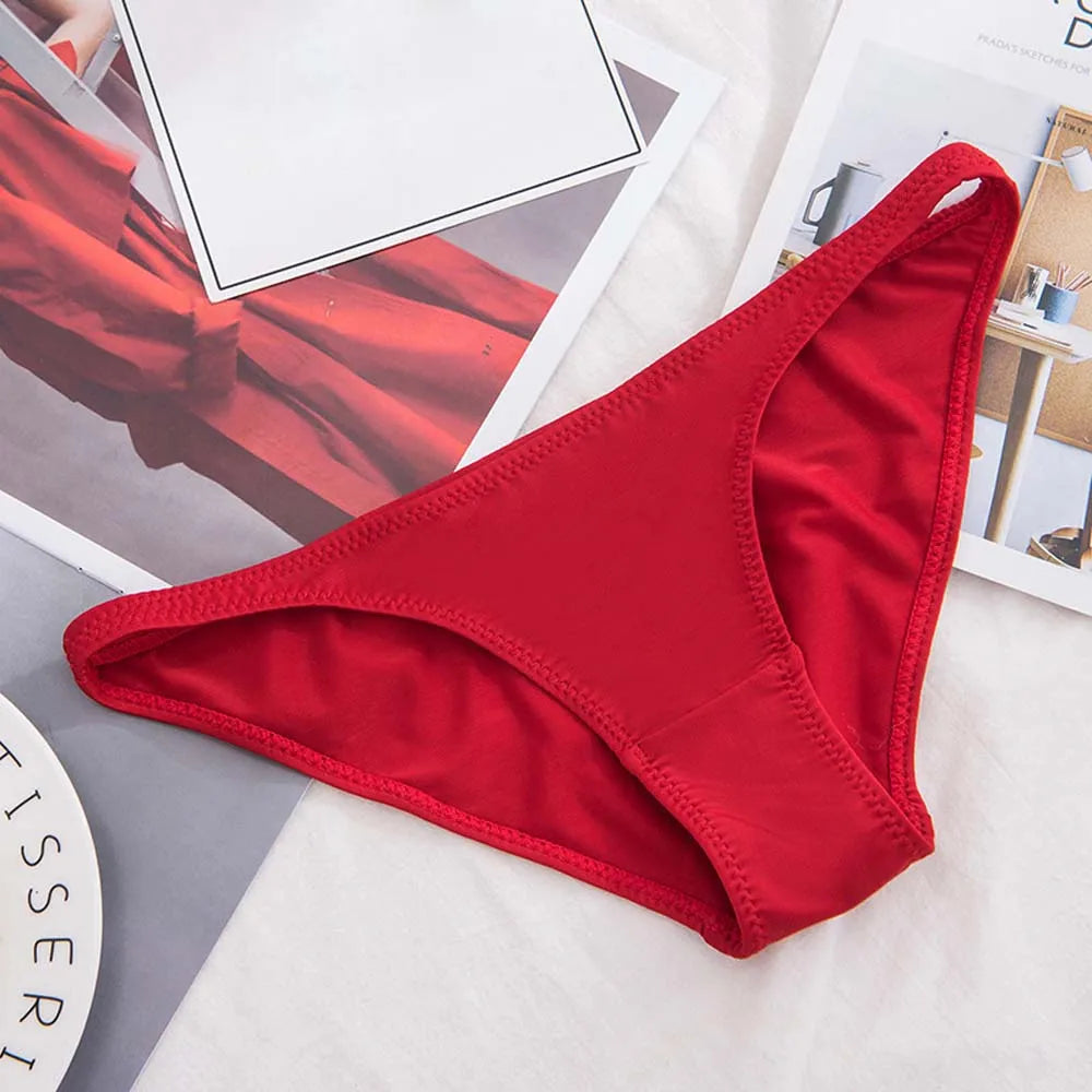 HEALMEYOU Women's Brazilian Bikini Bottoms – High-Quality Milk Silk Low Waist Thong Swimsuit Bottom