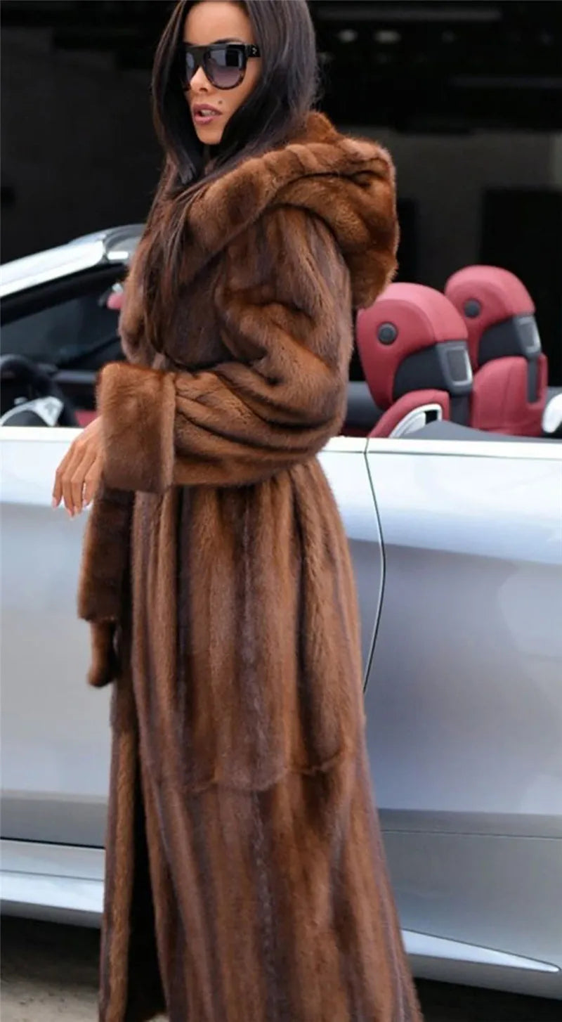 BFFUR Women’s Real Mink Fur Coat – Luxury & Warmt