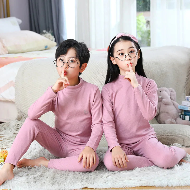 XJYIYUANLC Unisex Cartoon Print Homewear Set for Kids (Ages 7-13Y)