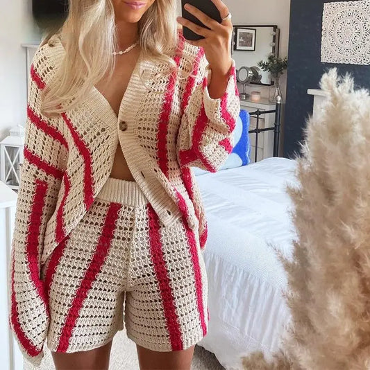 Women’s Striped Two-Piece Set - Chic & Comfortable
