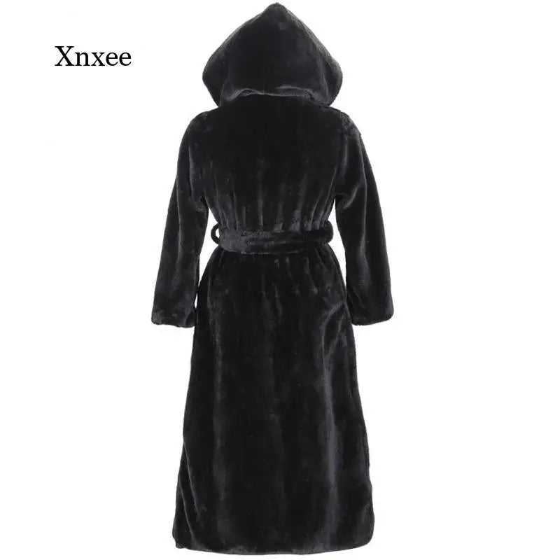  Rebicoo Women's Faux Fur Slim Casual Coat - Stylish Turn-Down Collar for Autumn & Winter