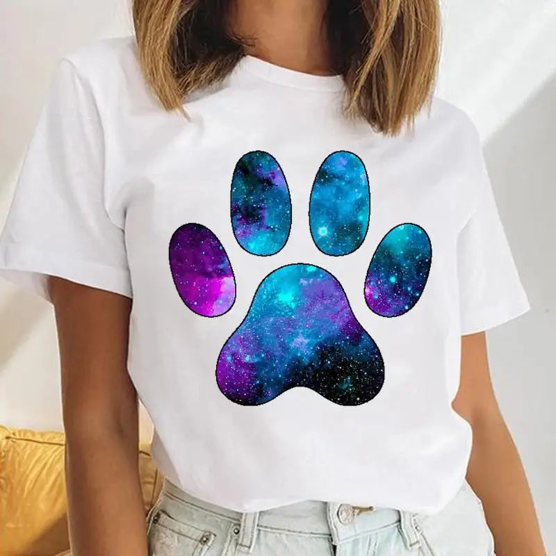 Youzhao Women's Cartoon Print Casual O-Neck T-shirt – Summer Top