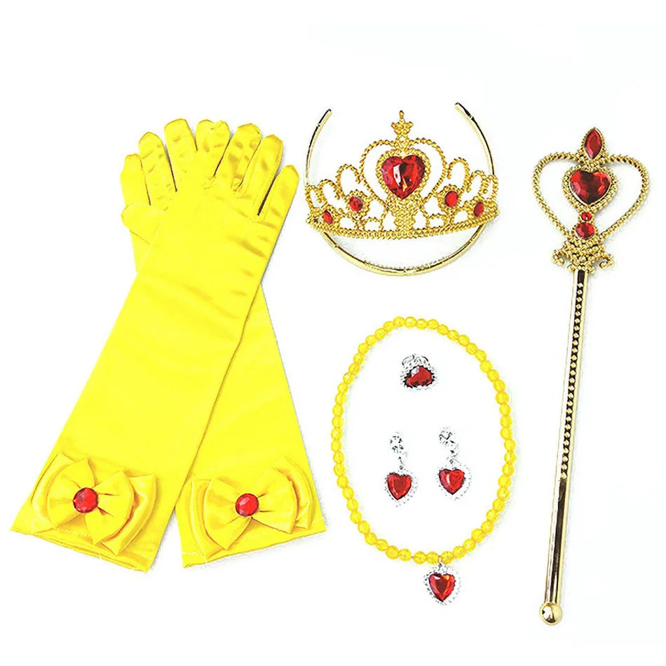 Kids Princess Dressing Girls Belle Party Costume ideally for Birthday designed detailing with Flower Beauty and Fancy Disguise