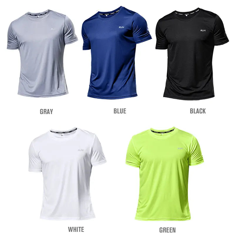 Men’s Quick-Dry Reflective Gym T-Shirt – Anti-Sweat Sportswear for Running, Basketball, Fitness