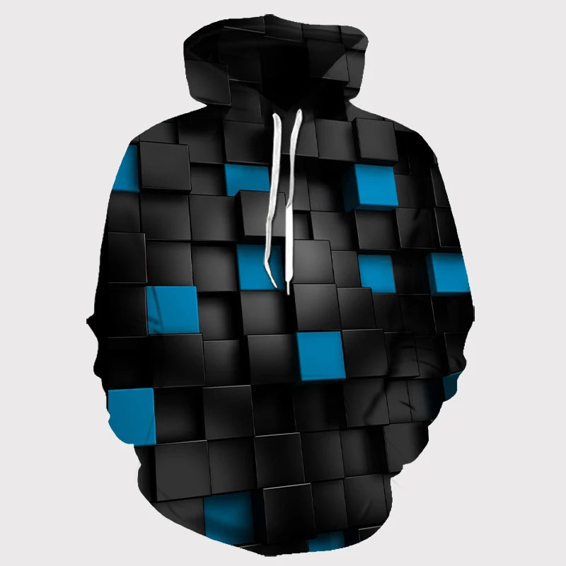 Title: Men's Casual Hooded Hoodie with Print Design by NoEnName_Null – Perfect for Spring and Autumn