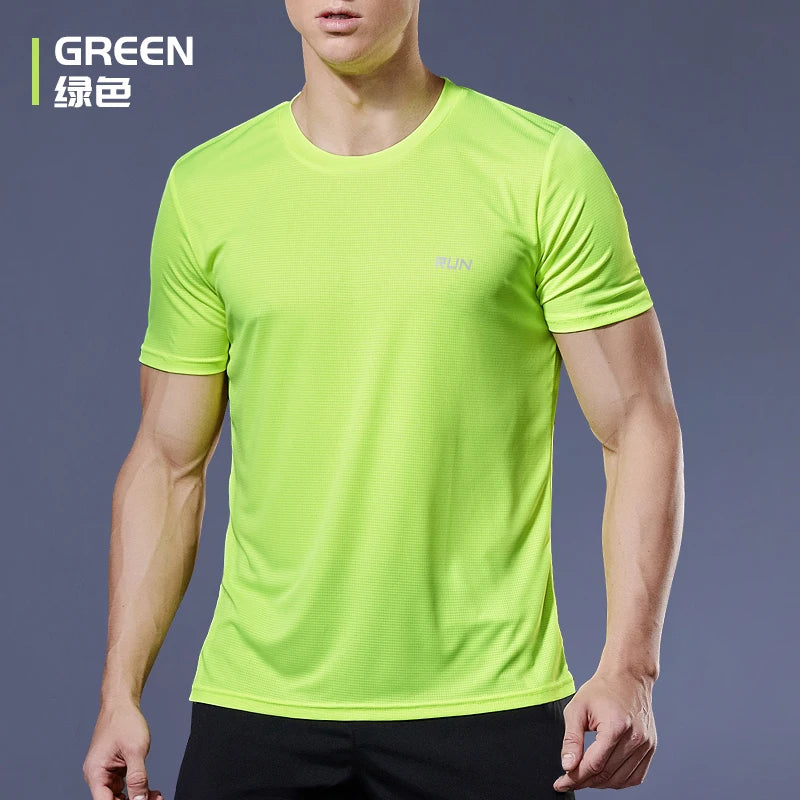 Men’s Quick-Dry Reflective Gym T-Shirt – Anti-Sweat Sportswear for Running, Basketball, Fitness