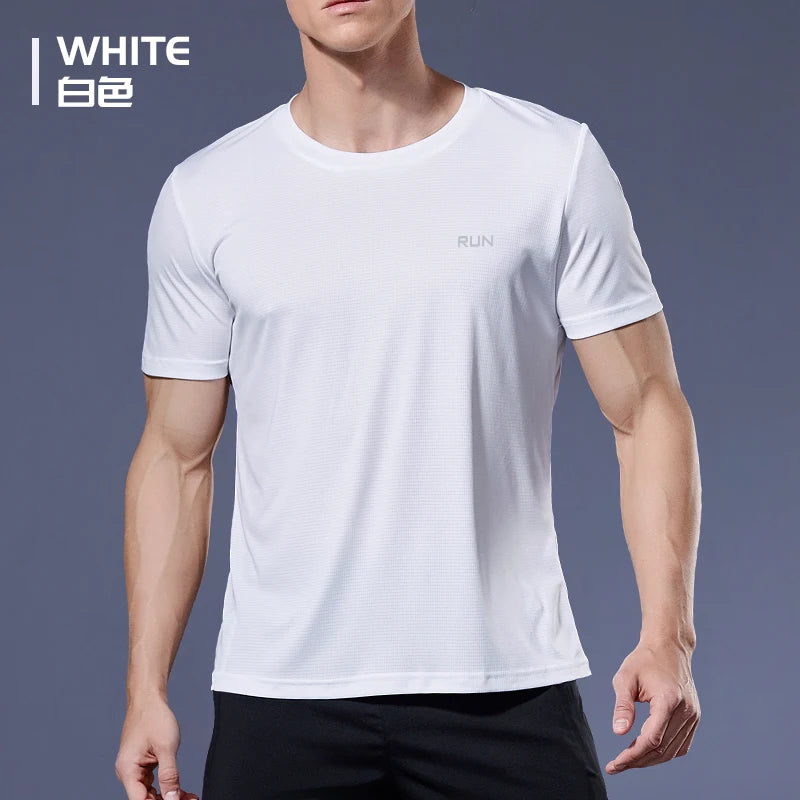Men’s Quick-Dry Reflective Gym T-Shirt – Anti-Sweat Sportswear for Running, Basketball, Fitness