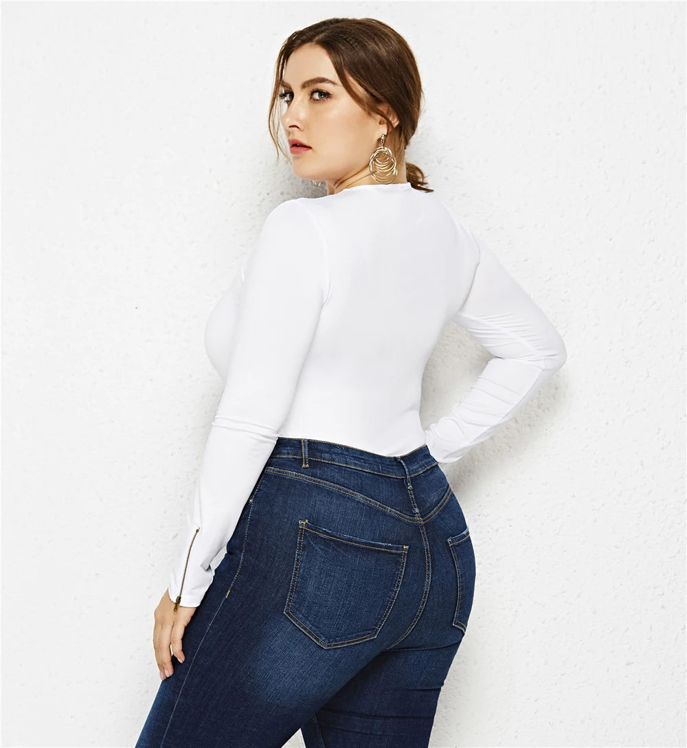 Autumn Winter Clothes Women 2022 Female Top Long Sleeve Shirt Oversize Body Suit Basic Extra Large Size 5XL 6XL Free Shipping