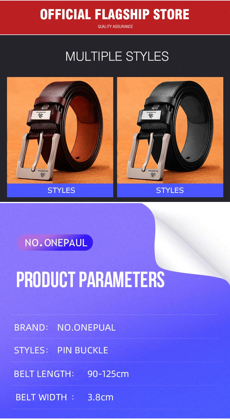 JIFANPAUL Casual Metal & PU Belt for Men – Stylish, Adjustable, Durable Accessory