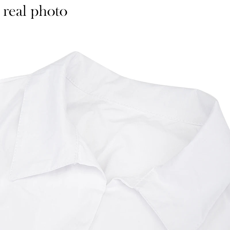 Simenual Women’s Streetwear Casual Shirt with Puff Sleeves – Slim Fit, Solid Pattern, Single Button Closure