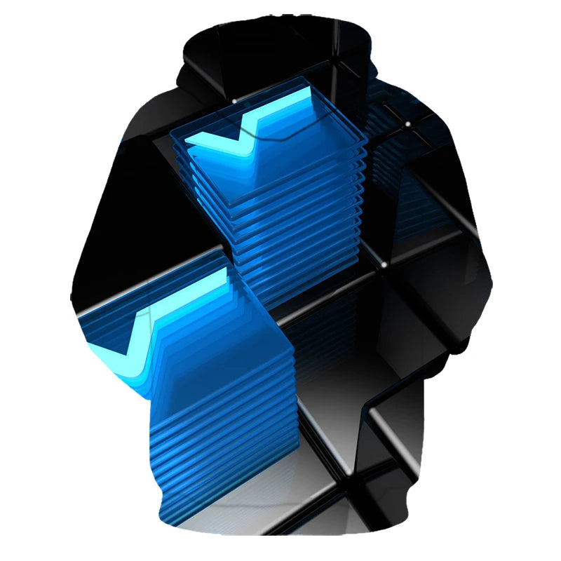 Men's Casual Hooded Hoodie with Print Design by NoEnName_Null – Perfect for Spring and Autumn