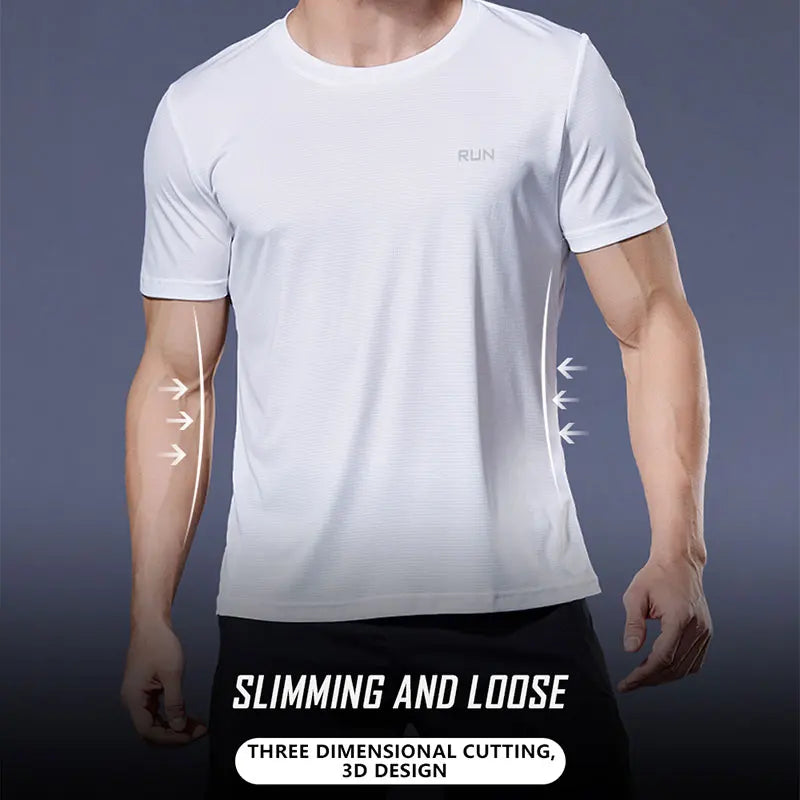 Men’s Quick-Dry Reflective Gym T-Shirt – Anti-Sweat Sportswear for Running, Basketball, Fitness