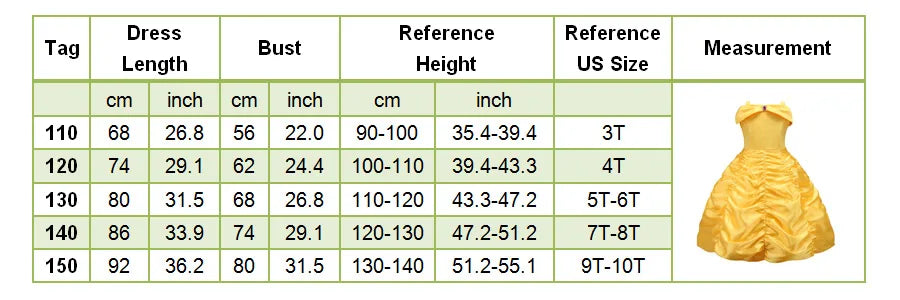 Kids Princess Dressing Girls Belle Party Costume ideally for Birthday designed detailing with Flower Beauty and Fancy Disguise