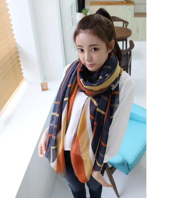 For Prowow Women’s Fashionable Patchwork Scarf a Multifunctional Scarf for All Seasons