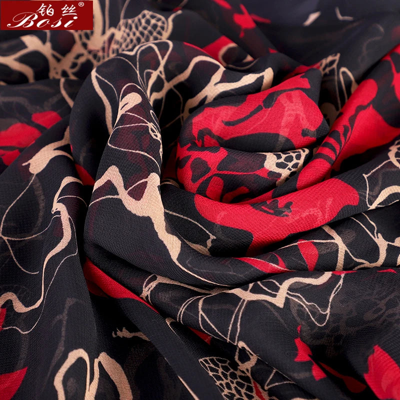 BOSI Women’s Fashionable Chiffon Print Scarf – Soft, Smooth, and Versatile for All Seasons