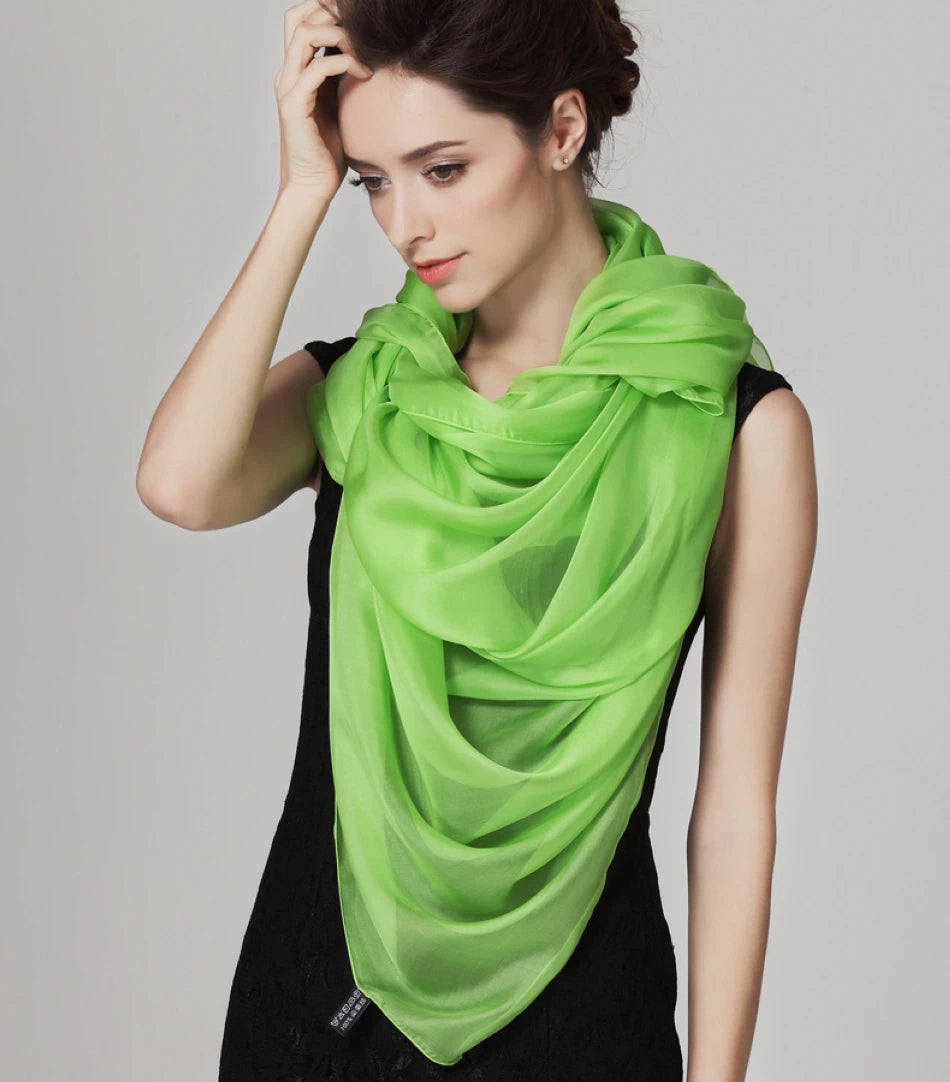 BYSIFA 100% Silk Solid Red Scarf for Women – Multifunctional Shawl, Wrap, and Pashmina for All Seasons