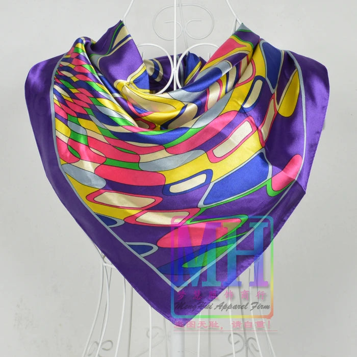 BYSIFA Fashionable Women’s Multifunctional Printed Scarf - All-Season 90x90cm Polyester Shawl