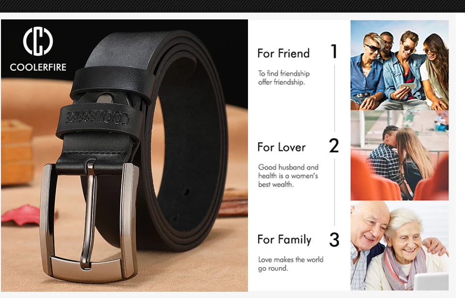 NoEnName_Null Casual PU Belt for Men - Adjustable, Durable, Stylish Accessory