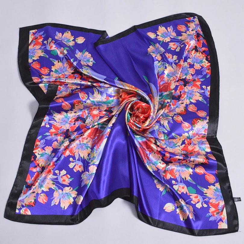 BYSIFA Fashionable Women’s Multifunctional Printed Scarf - All-Season 90x90cm Polyester Shawl