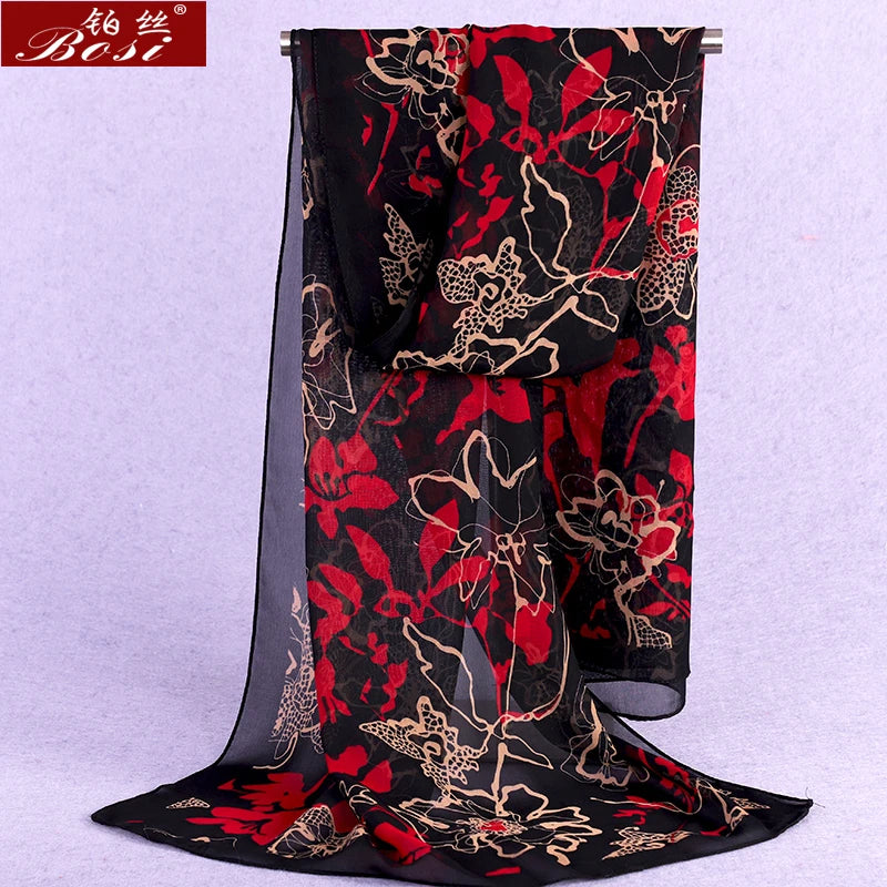 BOSI Women’s Fashionable Chiffon Print Scarf – Soft, Smooth, and Versatile for All Seasons