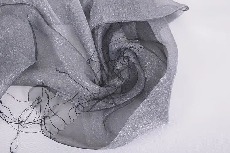 BYSIFA 100% Mulberry Silk Solid Scarf with Tassel – Elegant, Multifunctional Shawl, Wrap, and Scarf for All Seasons