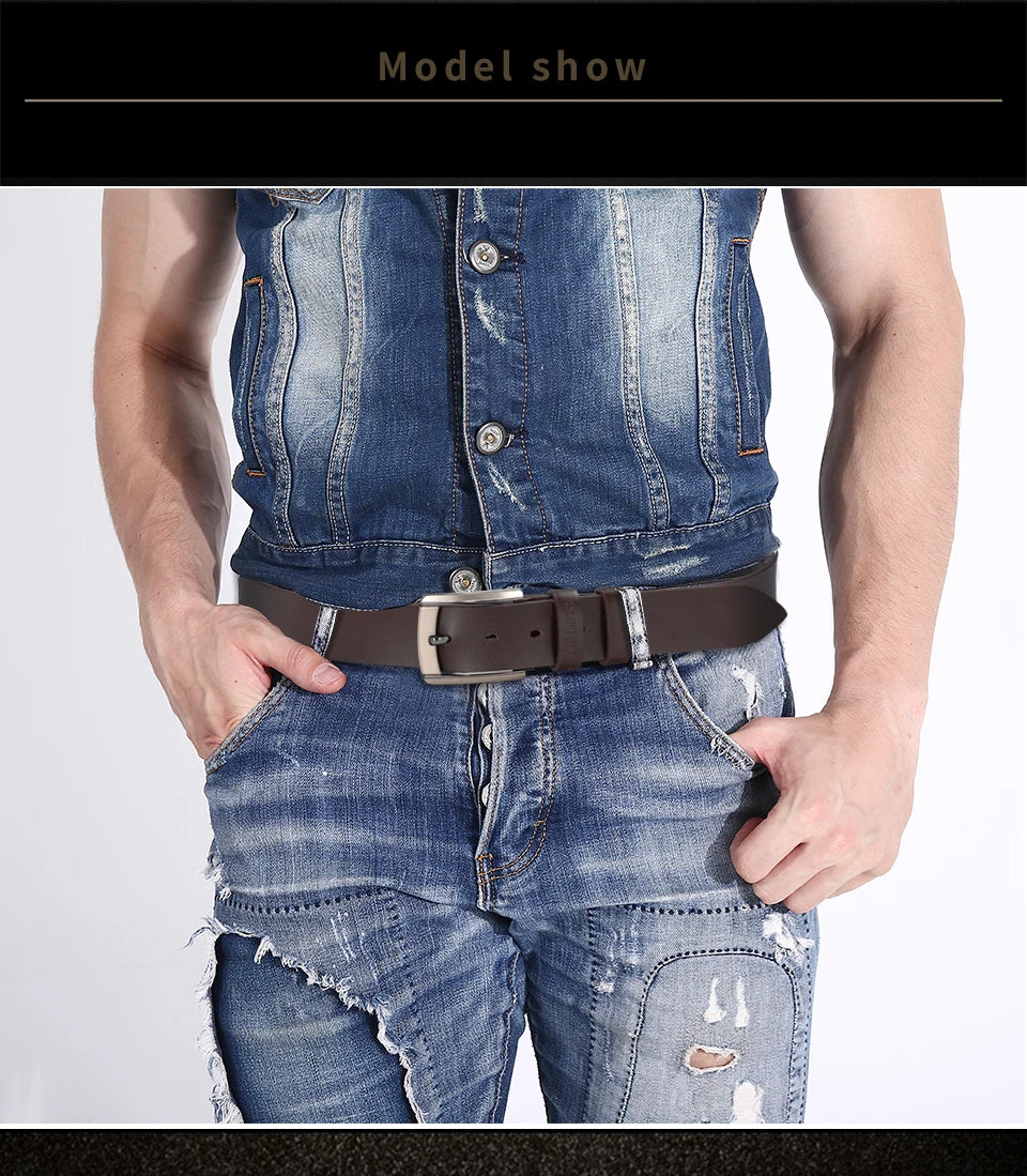 NoEnName_Null Casual PU Belt for Men - Adjustable, Durable, Stylish Accessory