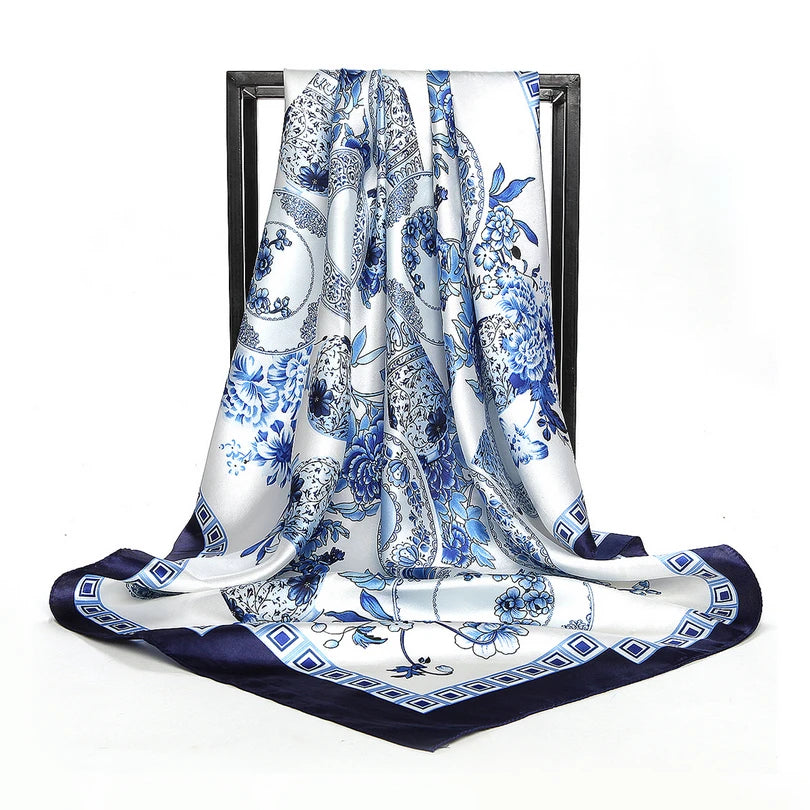 BYSIFA Fashionable Women’s Multifunctional Printed Scarf - All-Season 90x90cm Polyester Shawl