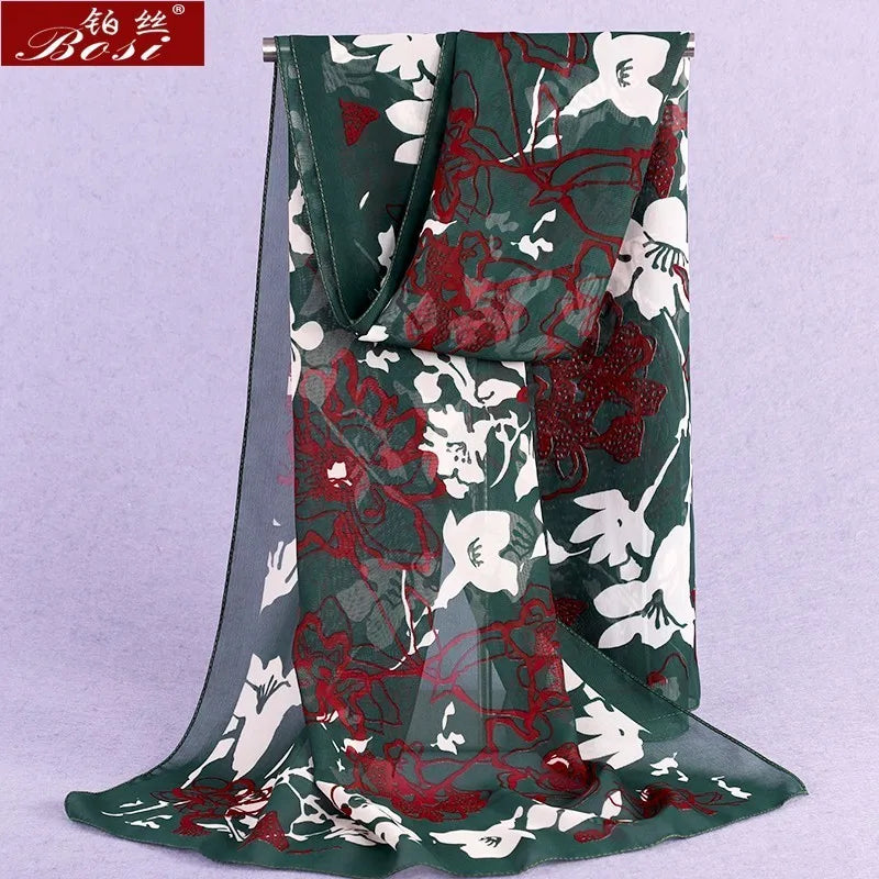 BOSI Women’s Fashionable Chiffon Print Scarf – Soft, Smooth, and Versatile for All Seasons