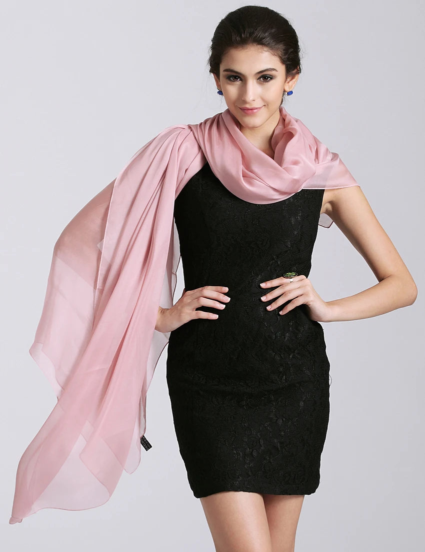 BYSIFA 100% Silk Solid Red Scarf for Women – Multifunctional Shawl, Wrap, and Pashmina for All Seasons