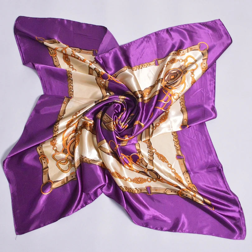 BYSIFA Fashionable Women’s Multifunctional Printed Scarf - All-Season 90x90cm Polyester Shawl