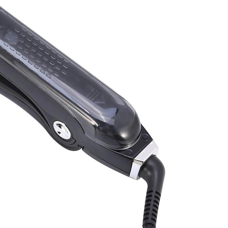 UKLISS Wet and Dry Hair Straightener Tourmaline Ceramic Hot Comb with Steam and Ion Technology Black White