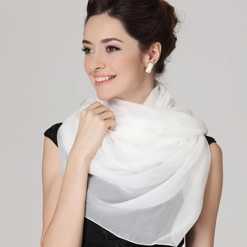 BYSIFA 100% Silk Solid Red Scarf for Women – Multifunctional Shawl, Wrap, and Pashmina for All Seasons