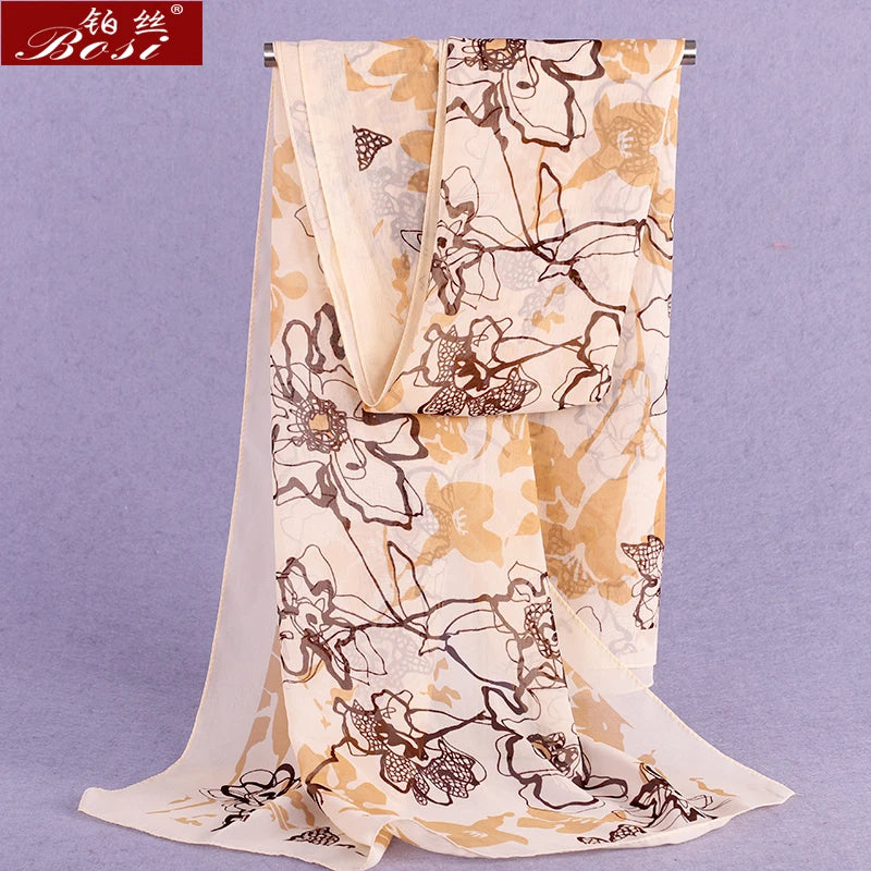 BOSI Women’s Fashionable Chiffon Print Scarf – Soft, Smooth, and Versatile for All Seasons
