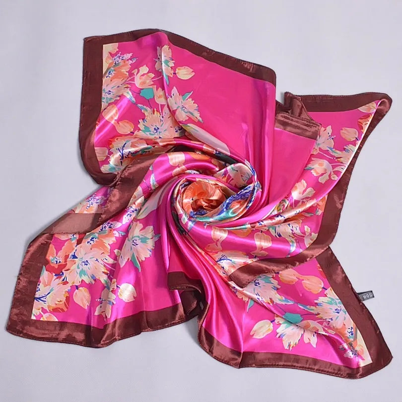 BYSIFA Fashionable Women’s Multifunctional Printed Scarf - All-Season 90x90cm Polyester Shawl