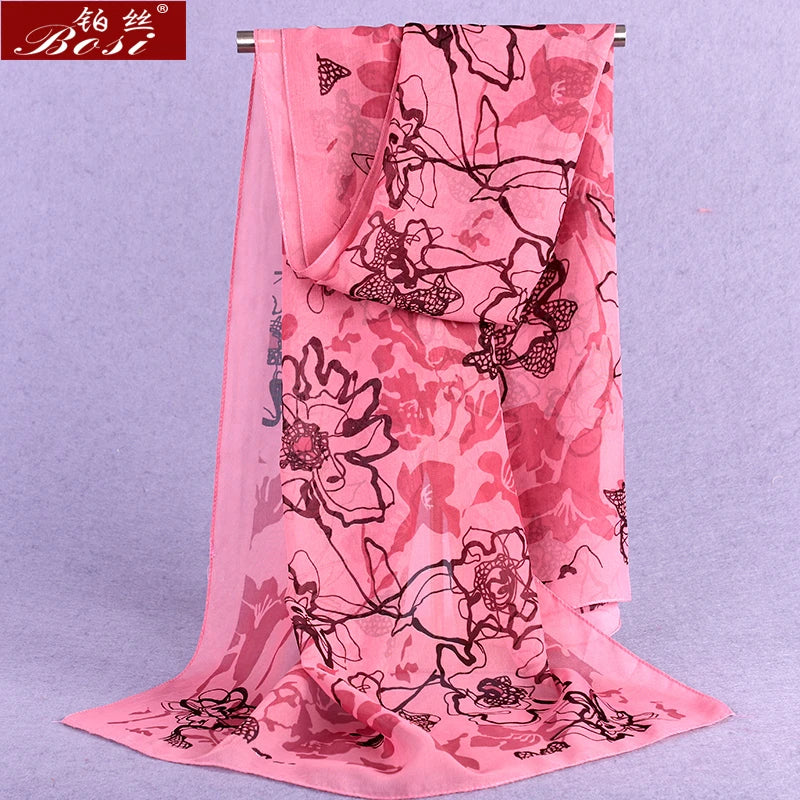 BOSI Women’s Fashionable Chiffon Print Scarf – Soft, Smooth, and Versatile for All Seasons