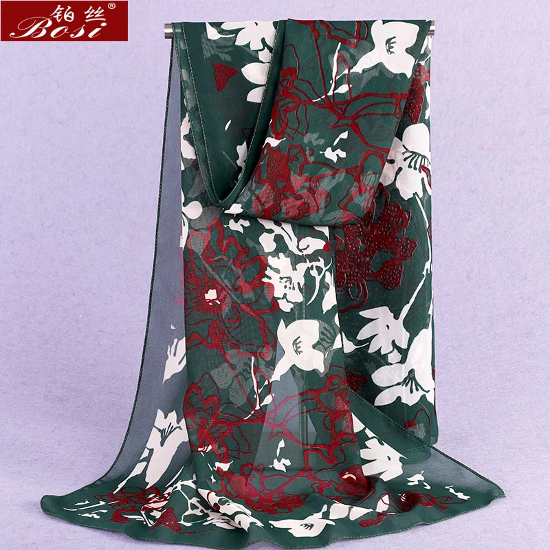 BOSI Women’s Fashionable Chiffon Print Scarf – Soft, Smooth, and Versatile for All Seasons