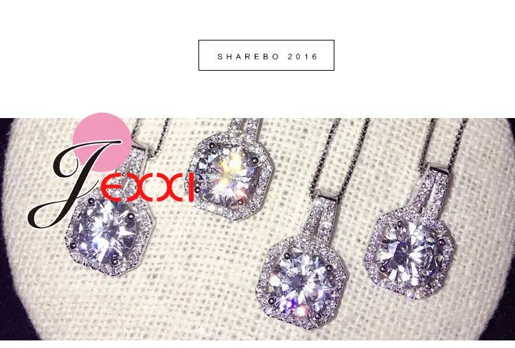 Giemi 925 Sterling Silver Classic Zircon Slide Pendant – Elegant and Timeless Jewelry