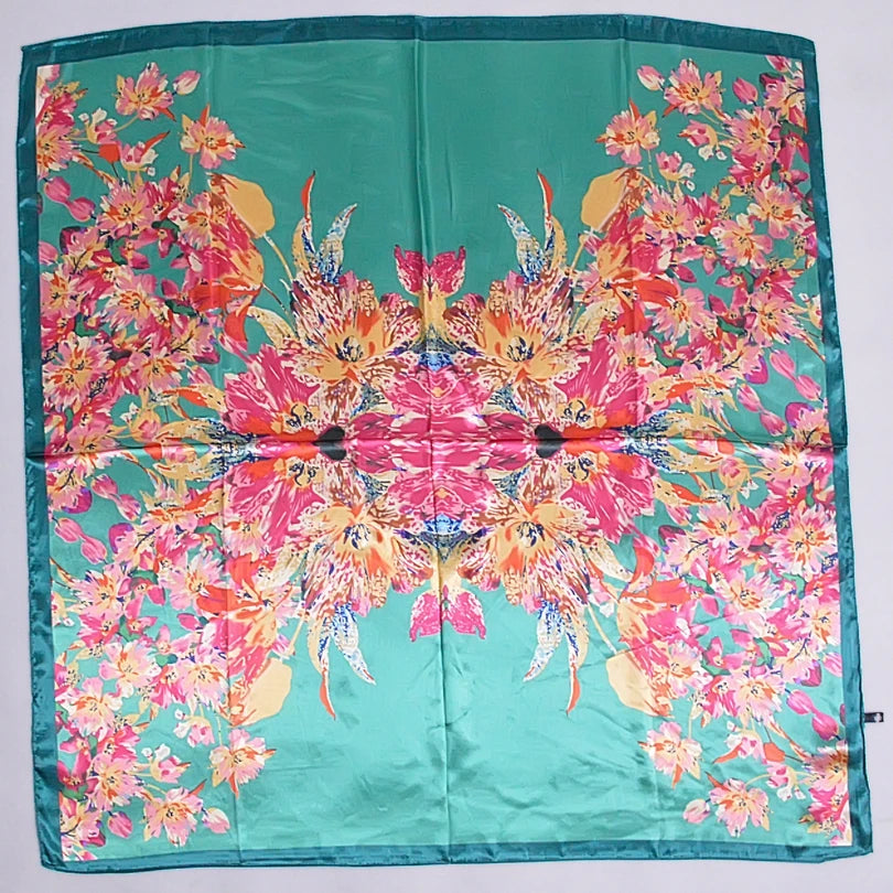 BYSIFA Fashionable Women’s Multifunctional Printed Scarf - All-Season 90x90cm Polyester Shawl