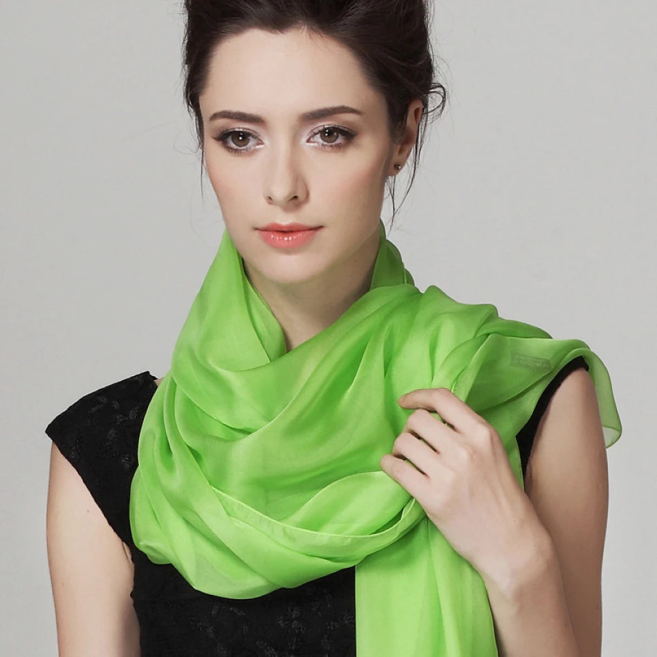 BYSIFA 100% Silk Solid Red Scarf for Women – Multifunctional Shawl, Wrap, and Pashmina for All Seasons